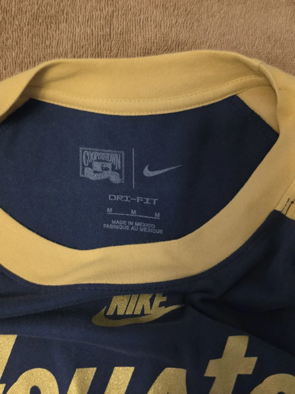 Nike Navy and Yellow Houston Astros Short Sleeve Tee